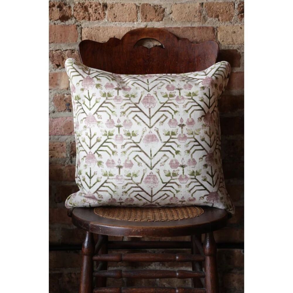 Pillow Shams Floral Block Set of 2 Print 20 “x 20” Pink